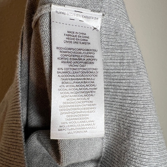 Ralph Lauren Women’s Heather Gray Monogram Crewneck Lightweight Sweater Jumper - Picture 10 of 14